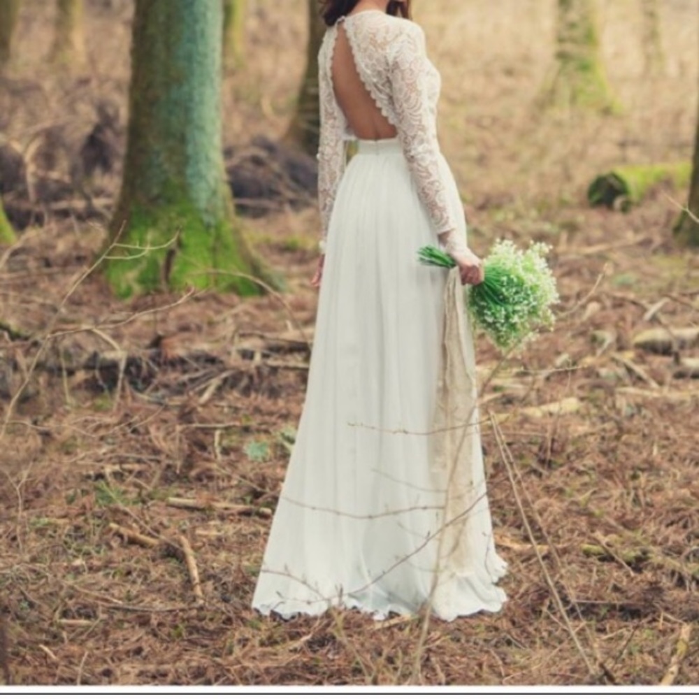 Fame and Partners White Lace Maxi Dress